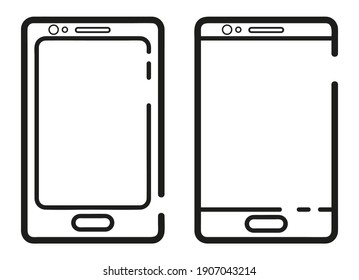 Smartphone. Thin line icons for web, applications and design. Minimalistic flat style.