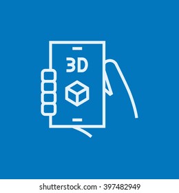 Smartphone mit drei D-Box Linie Symbol.