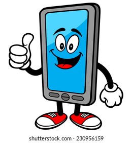 Smartphone con pulgares hacia arriba