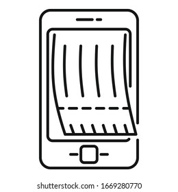 Smartphone ticket icon. Outline smartphone ticket vector icon for web design isolated on white background