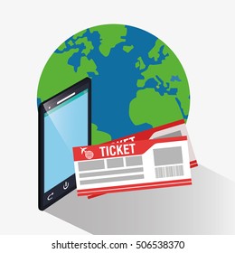 Smartphone and tickets to travel design