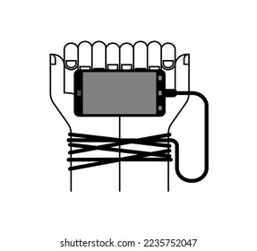 El Smartphone ata las manos. El concepto de gadget moderno es una trampa. adicción al teléfono