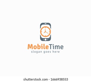 Smartphone Time Icon Logo Design Element