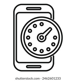 Smartphone timekeeper icon outline vector. Concept design. Loan fixed time