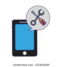 Smartphone with tools in bubble