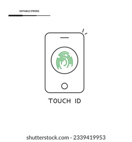 Smartphone And Touch ID Icon Vector Design.