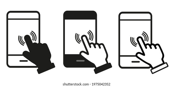 Smartphone touch screen icon. Set . Vector illustration
