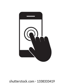 Smartphone touch screen icon. Vector illustration 
