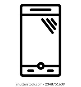 Smartphone with touch screen line icon. Smartphone device symbol, outline style pictogram on white background. Modern mobile phone sign mobile concept web design. Vector graphics.