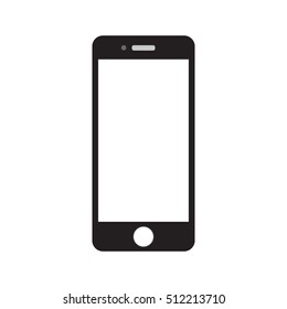 smartphone touchscreen display icon with speaker contact phone icon logo simple vector