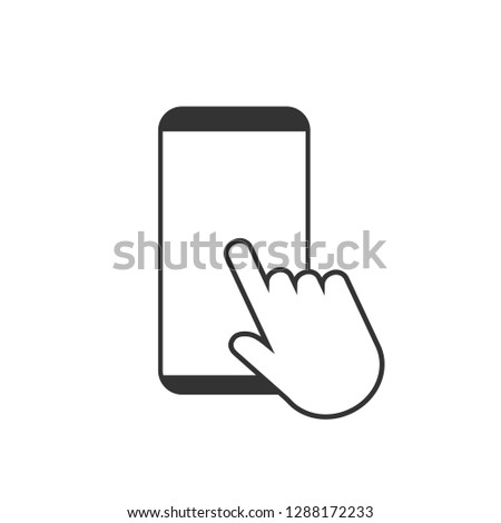 Smartphone touchscreen icon. Flat design. Vector illustration.