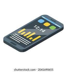 Smartphone Tracker Icon Isometric Vector. Digital Device. Wearable Data