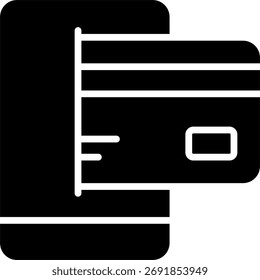Smartphone transações vetor design, banco móvel e conceito de pagamento sem contato, ilustração de finanças digitais. Ícone de Glifo