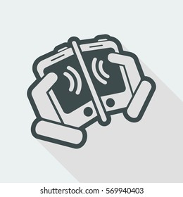 Smartphone transfer - long shadow icon