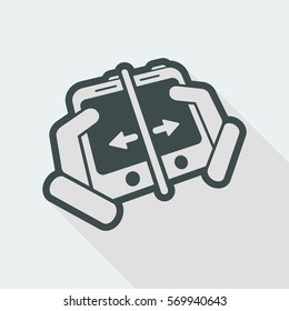 Smartphone transfer - long shadow icon
