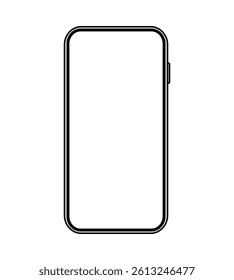Smartphone with transparent screen. Device mockup front view. Icon, frame, background. Vector illustration.