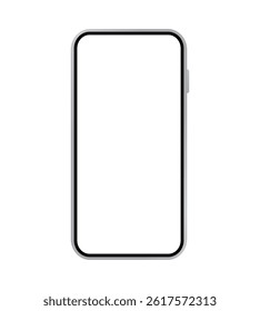 Smartphone with transparent screen. Device mockup front view. Icon, frame, background. Vector illustration.