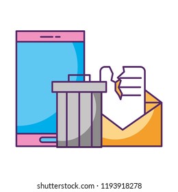 smartphone trash can broken email data