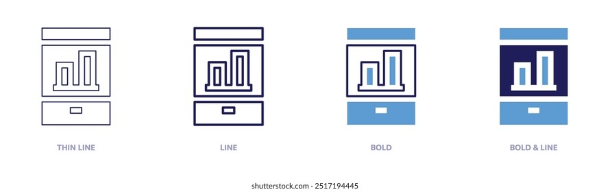 Smartphone trends icon in 4 different styles. Thin Line, Line, Bold, and Bold Line. Duotone style. Editable stroke.