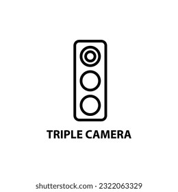 Smartphone triple camera icon vector illustration on white background..eps