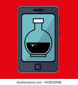 smartphone and tube lab isolated icon design, vector illustration  graphic 