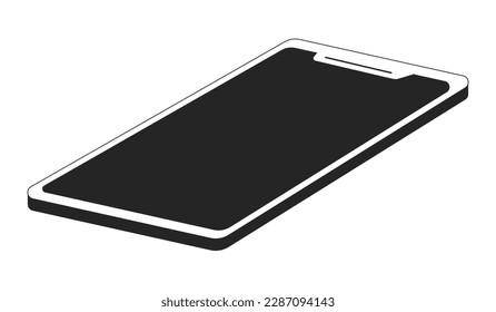 Smartphone with turn off display monochrome flat vector object. Editable black and white icon. Full sized element. Simple thin line art spot illustration for web graphic design and animation