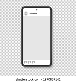 Smartphone in two sizes, chatting sms template bubbles. Place your own text to the message clouds.Vector illustration isolated on white background.Eps 10.