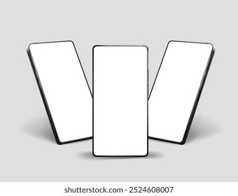 Smartphone UI app. Phone screens for shop application. Mobile interface with account login and shopping cart. Screenshots responsive website mockups.