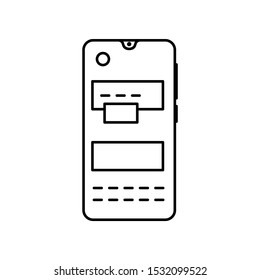 Smartphone UI interface icon. Simple line, outline vector of smartphone icons for ui and ux, website or mobile application