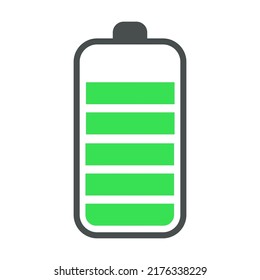 Smartphone UI symbol. Charge or recharge indicator, power loading isolated vector illustration. Phone battery charge status flat symbol