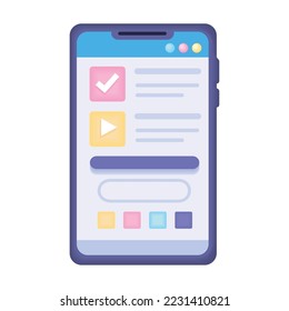 smartphone con icono de plantilla de ui
