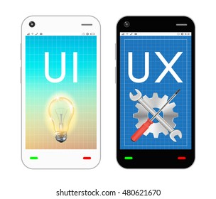 smartphone with ui and ux design on screen