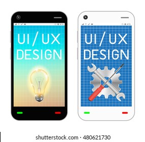 smartphone with ui and ux design on screen