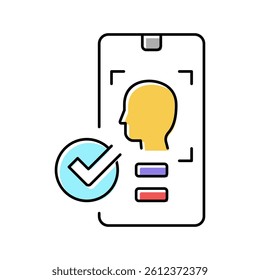 smartphone unblocked with face id color icon vector. smartphone unblocked with face id sign. isolated symbol illustration