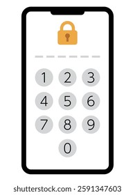 Smartphone unlock screen, simple vector illustration