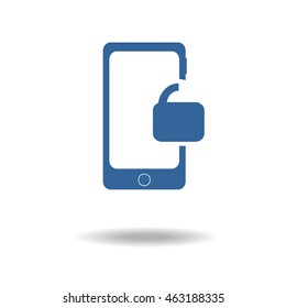 Smartphone Unlocked icon. Internet security concept icon. Identification and protection simbol. smart phone infographic element with unlock icon.