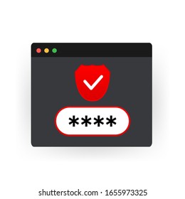 Smartphone unlocked and password notification vector, mobile phone security, user authorization, login, protection technology.