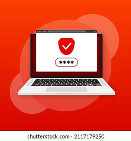 Smartphone desbloqueado y vector de notificación de contraseña, seguridad de teléfono móvil, autorización de usuario, inicio de sesión, tecnología de protección