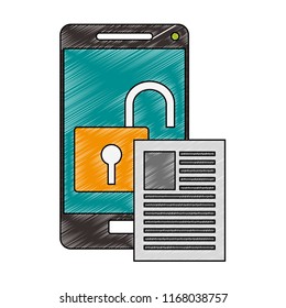 Smartphone unlocked security scribble