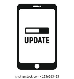 Smartphone update icon. Simple illustration of smartphone update vector icon for web design isolated on white background