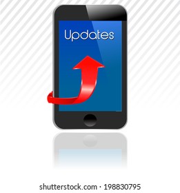 smartphone with updates, mobile update - eps vector10
