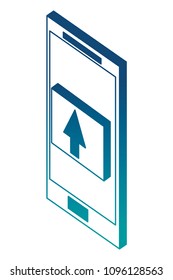 smartphone upload storage data isometric