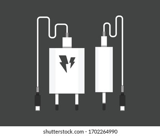 Smartphone USB charger adapter vector