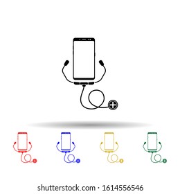 Smartphone, usd, bank card multi color style icon. Simple glyph, flat vector of mobile concept icons for ui and ux, website or mobile application