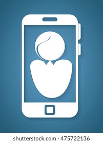 smartphone with user avatar icon vector illustration graphic