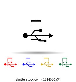 Smartphone, user, connection multi color style icon. Simple glyph, flat vector of mobile concept icons for ui and ux, website or mobile application