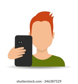Smartphone and user graphic design, vector illustration eps10