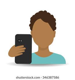 Smartphone and user graphic design, vector illustration eps10