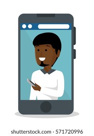 smartphone with user icon