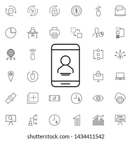 smartphone user icon. Universal set of business for website design and development, app development